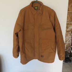 NWOT Work n Sport Fleece Lined Brown Canvas Jacket